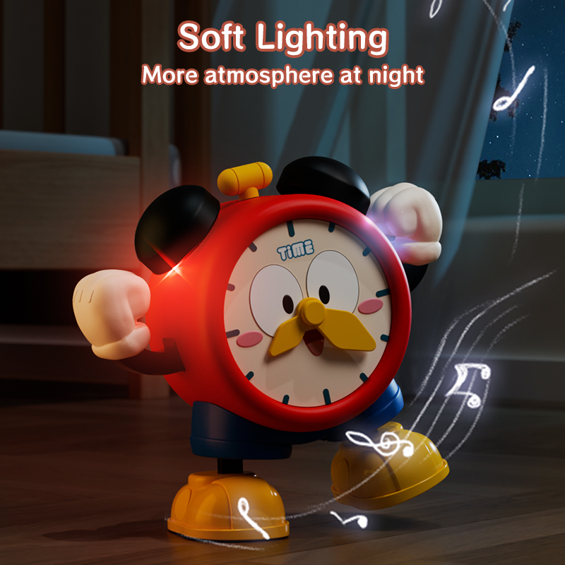 Relógio de dança elétrico brinquedo móvel com música e luz cantando função interativa educacional para 3 anos crianças presente aniversário