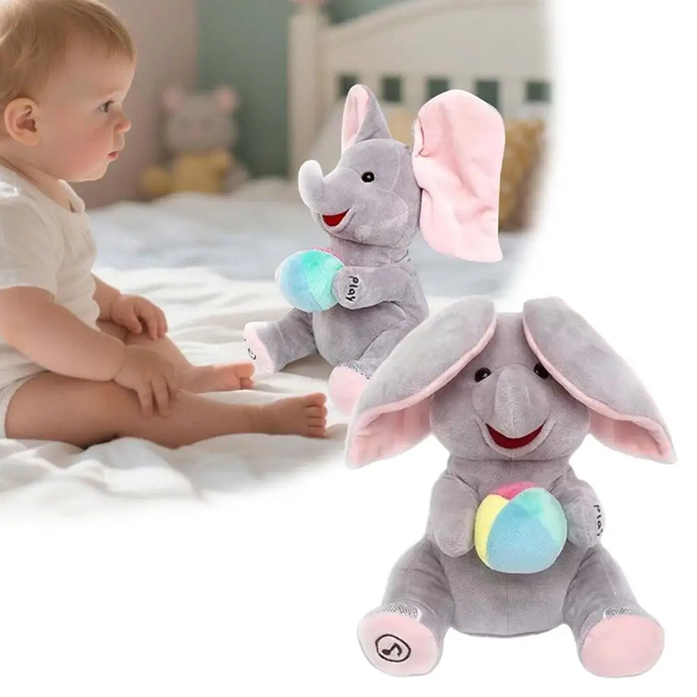 Hide-and-seek Elephant Plush Toy Animated Elephant Toys Plush Singing Elephant With Ears Moving Interactive Toys Gifts For Baby