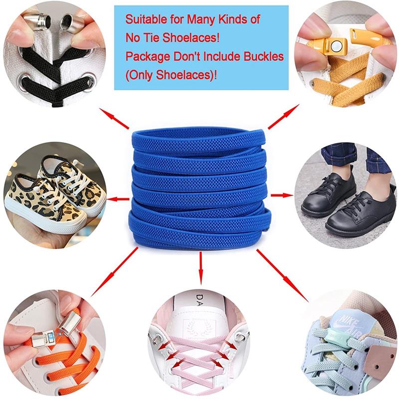 Classic Elastic Shoelaces Flat Sneakers Shoe Laces 7mm Width Shoelace for Kids Adults Shoe Lace Accessories Shoestring Fashion