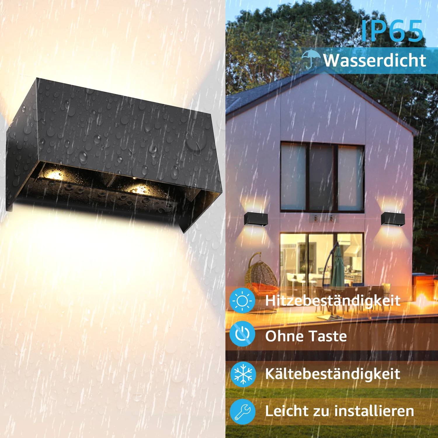 Lampada da parete moderna a LED da 12 W, lampada da parete in alluminio con fascio luminoso regolabile su e giù, luce Cube G9 per interni ed esterni