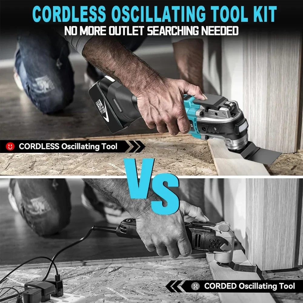 Brushless Cordless Oscillator Electric Renovator Home Pruning Saw Multi-function Trimmer Cutting Saw Tool for 18V Makita Battery