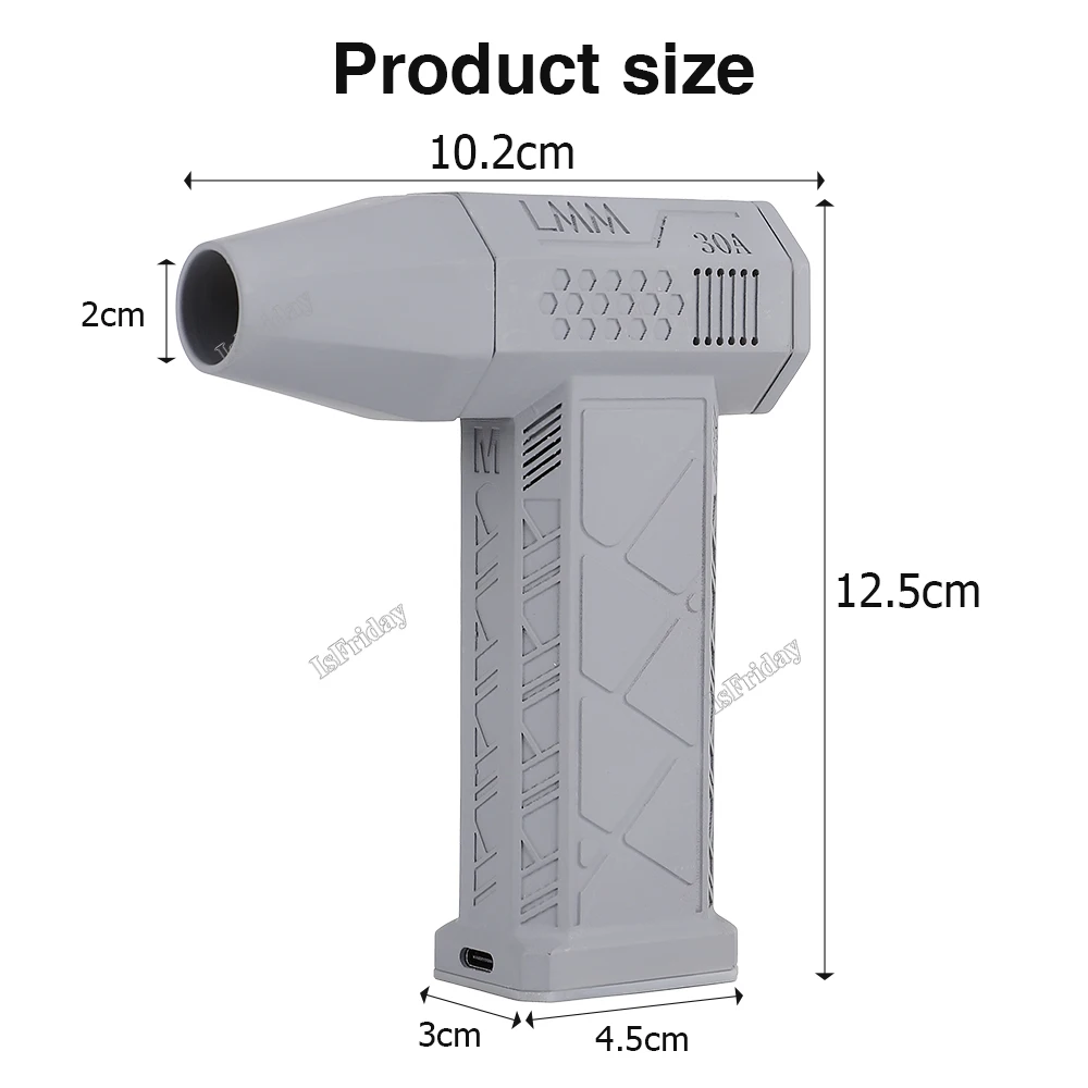 Mini Turbo Jet Fan 130000RPM Wind Speed 52m/s Brushless Motor Handheld Duct Fan High-Performance Cyclone Turbo Electric Blower