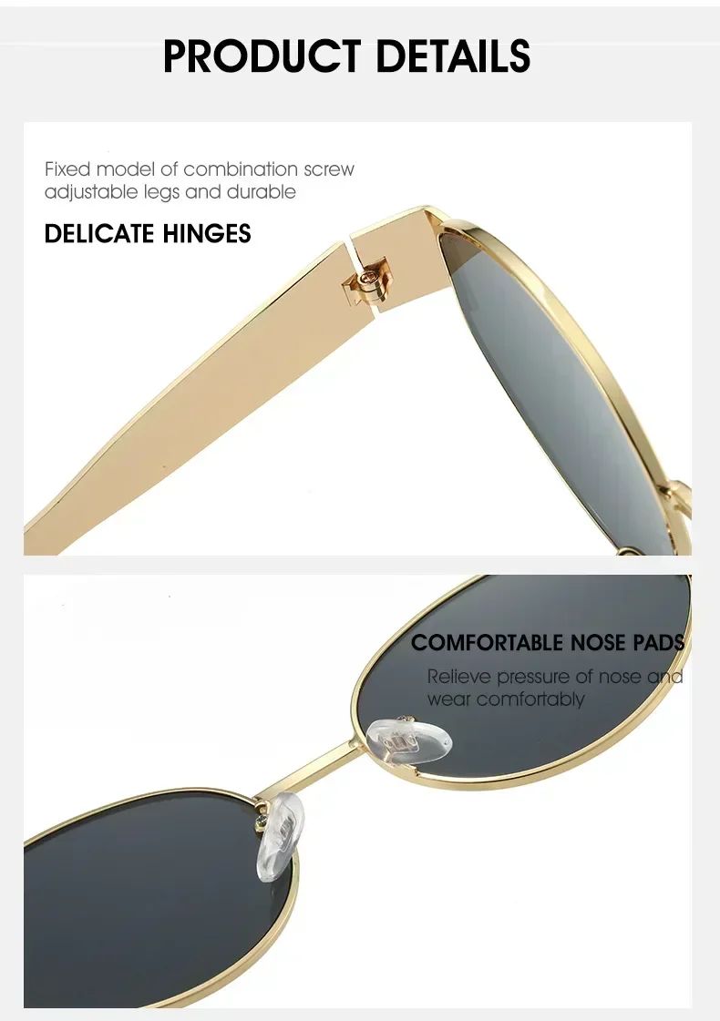 Gafas de sol de marca de Metal de lujo para hombres y mujeres, gafas de sol de moda de diseñador Unisex, gafas ovaladas Unisex con estilo, gafas UV400