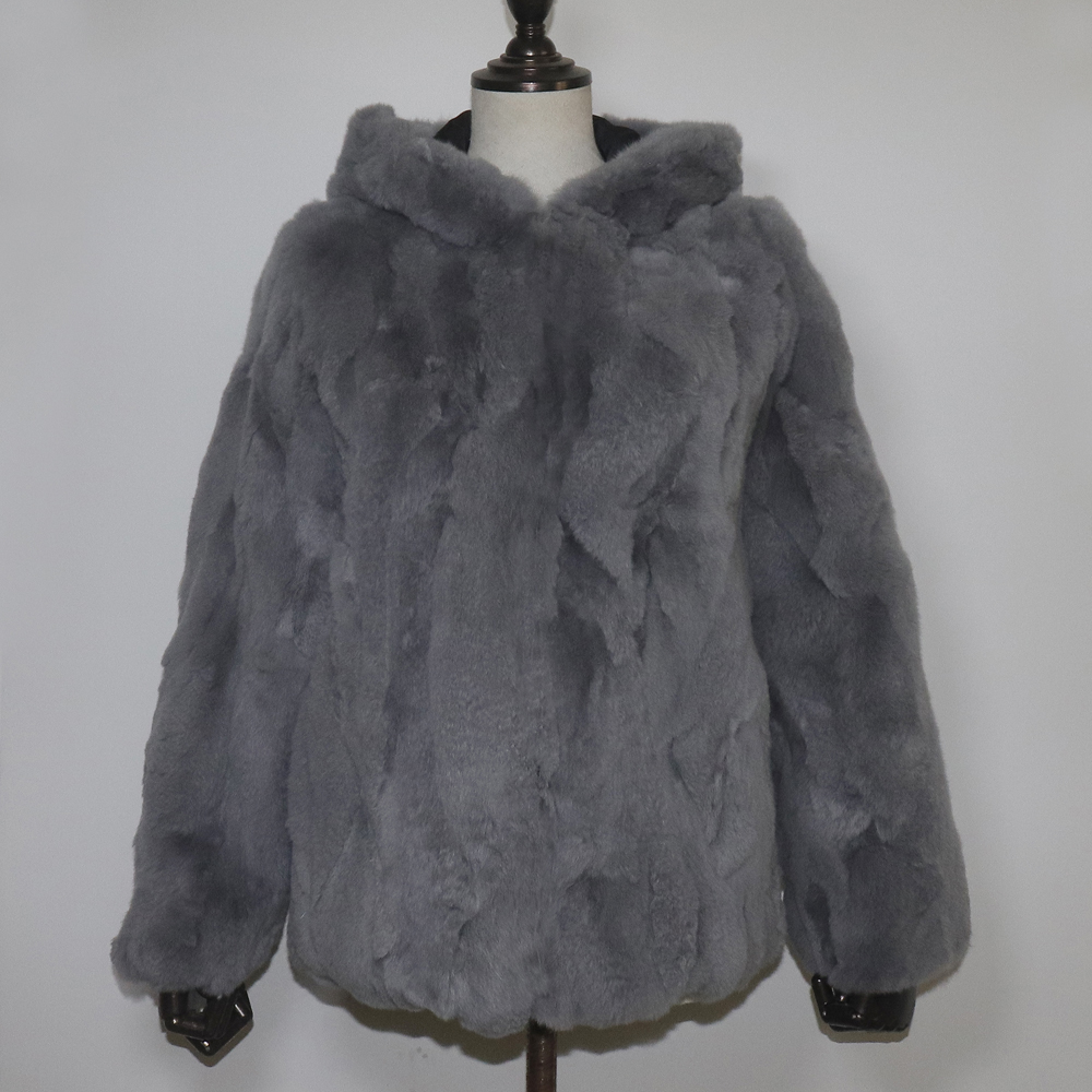 Rex Rabbit Fur Coat Winter Thick Women 100% Natural Real Rex Rabbit Fur Jacket Female Warm Soft Genuine Rex Rabbit Fur Overcoat