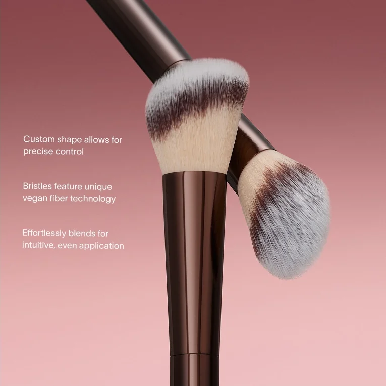 1 pieza # 15 brocha de maquillaje para colorete, brocha de maquillaje para colorete líquido, bronceador, uso con formulas de mejillas en crema, mango de Metal con caja
