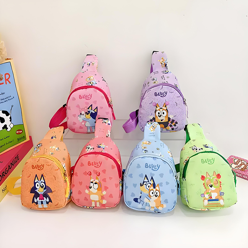 Bluey Und Bingo Anime Figur Druck Cartoon Mnin Rucksack Kinder Eine Schulter Tasche Messenger Tasche Geburtstag Geschenk