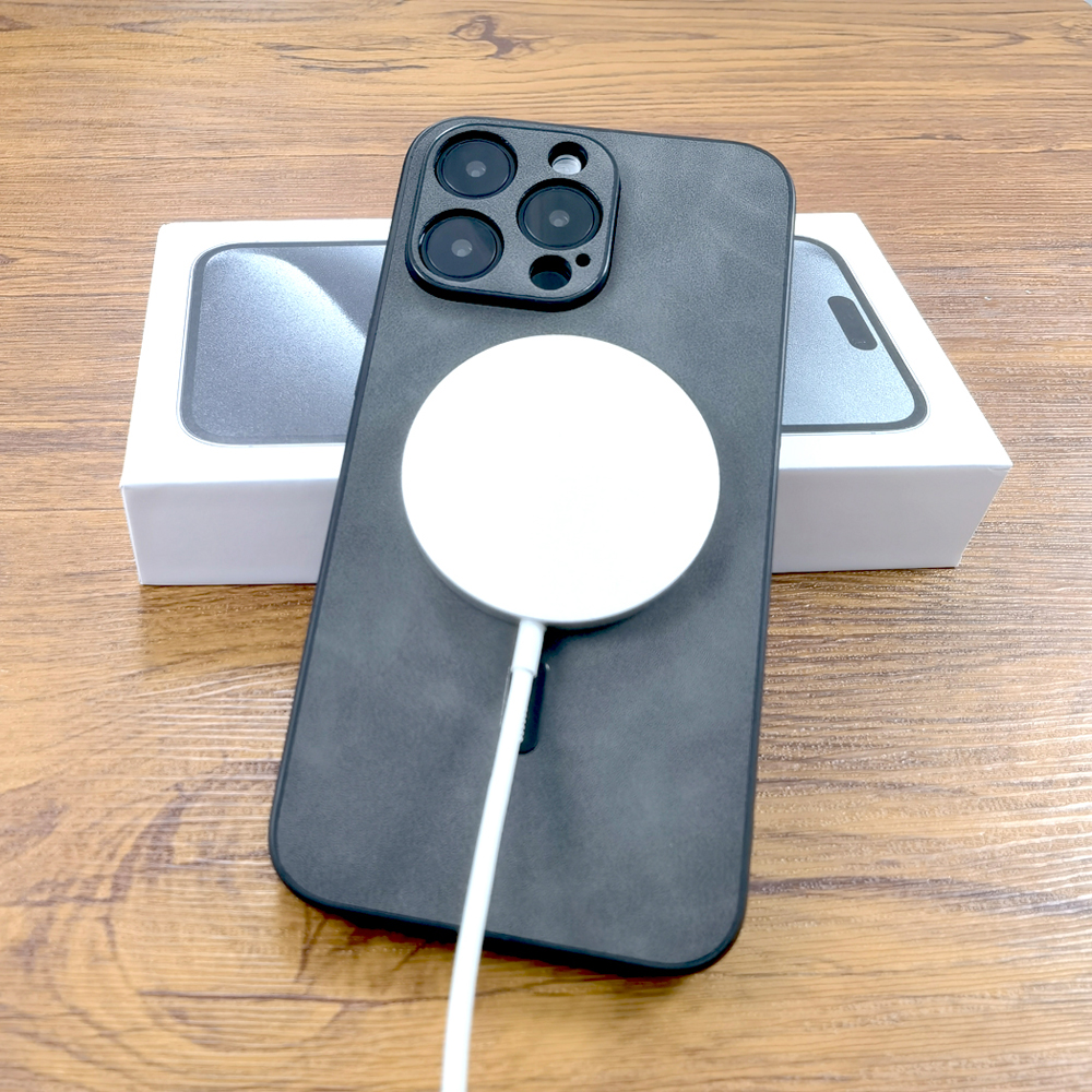 아이폰용 럭셔리 PU 가죽 사슴 케이스, 맥세이프 무선 충전 커버, 아이폰 16, 15, 14, 13, 12, 11 프로 맥스 플러스, 15 프로, 14 프로, 13 프로 맥스