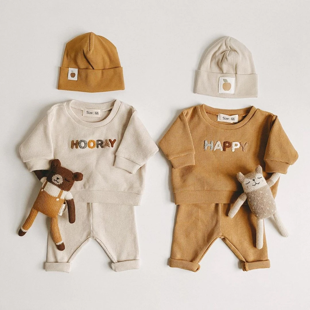 Ropa de moda de primavera para bebé, conjunto de ropa para niña y niño, sudadera para recién nacido + Pantalones, traje para niño, conjuntos de accesorios, 2024