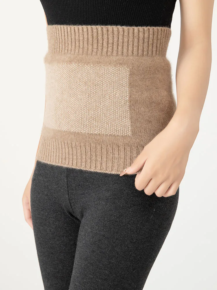 100% de cachemira pura de alta elasticidad, ropa interior térmica Unisex con soporte para la cintura, Abdomen, espalda más cálida, faja gruesa cálida para invierno para ancianos