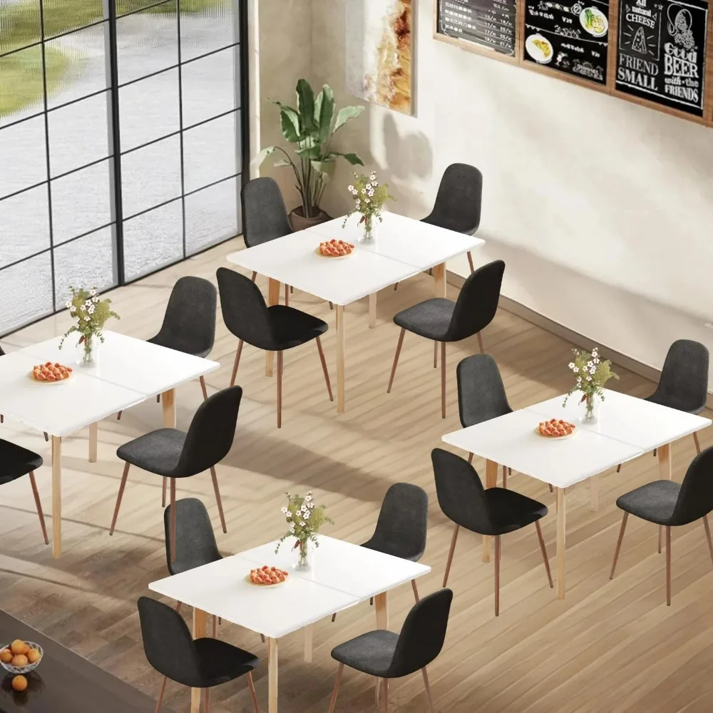 5 Piece Dining Table Set,Folding Dining Table with Chairs Set,35.4-47.2" Small Kitchen Table Set for 4,Marble Dining