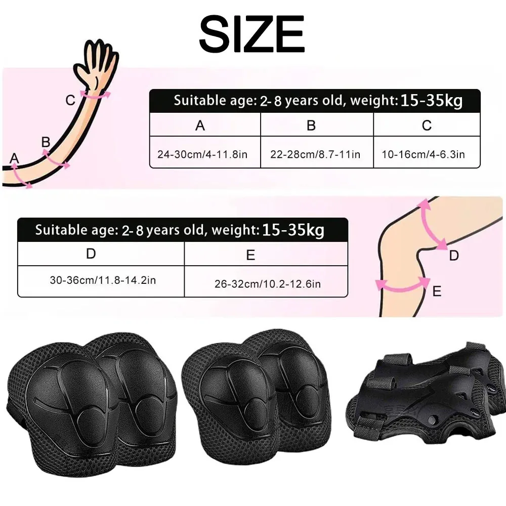 Crianças equipamentos de proteção joelheiras e cotoveleiras 3 em 1 com protetor de pulso para patinskate ciclismo patinação bicicleta scooter