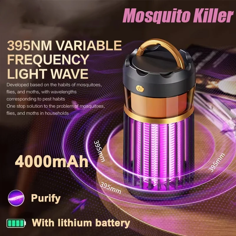 3 in 1 Electric Shock Mosquito Killer Lamp Camping Lighting Outdoor Home Night Light USB Charging Mute Mosquito Killer Lamp