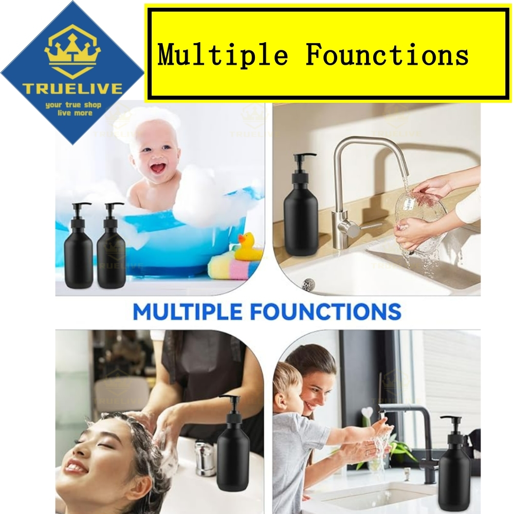 Дозатор для мыла, 5/3/1 шт., матовый черный, 300/500 мл, бутылка для мыла, дозатор для жидкого мыла с пластиковым насосом, дозатор с этикетками