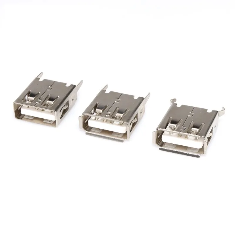 USB Type A Female 4Pin Socker Connectors Standard Port Female Solder Jacks Connector PCB Socker Data Transmission Charging Port