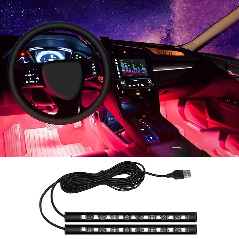 Novo led interior do carro ambiente pé luz de tira kit backlight 5v usb auto atmosfera decorativa lâmpada néon acessórios do veículo
