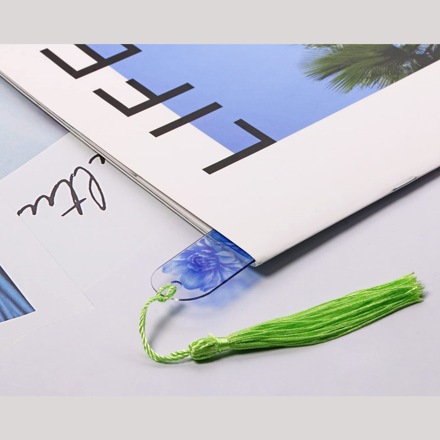Blank Clear Acrylic Bookmarks 20Pcs Rectangle Craft Transparent Acrylic Book Markers With 20Pcs Small Bookmark Tassels