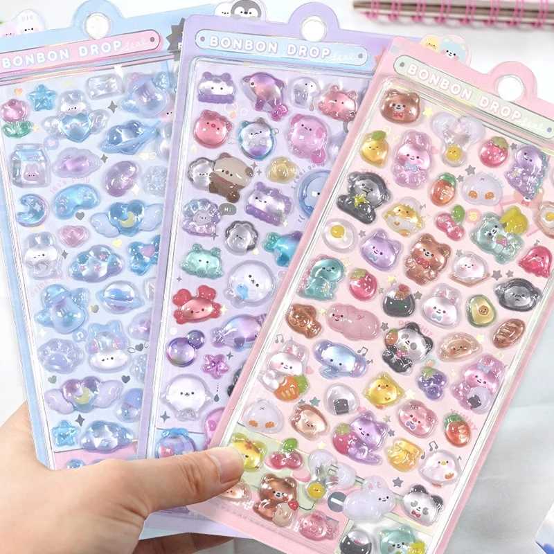 Creative Candy Ghost กระต่าย DROP 3D บรรเทาสติกเกอร์ Scrapbooking DIY ไดอารี่เครื่องเขียนสติกเกอร์ตกแต่งน่ารักความงามสติกเกอร์