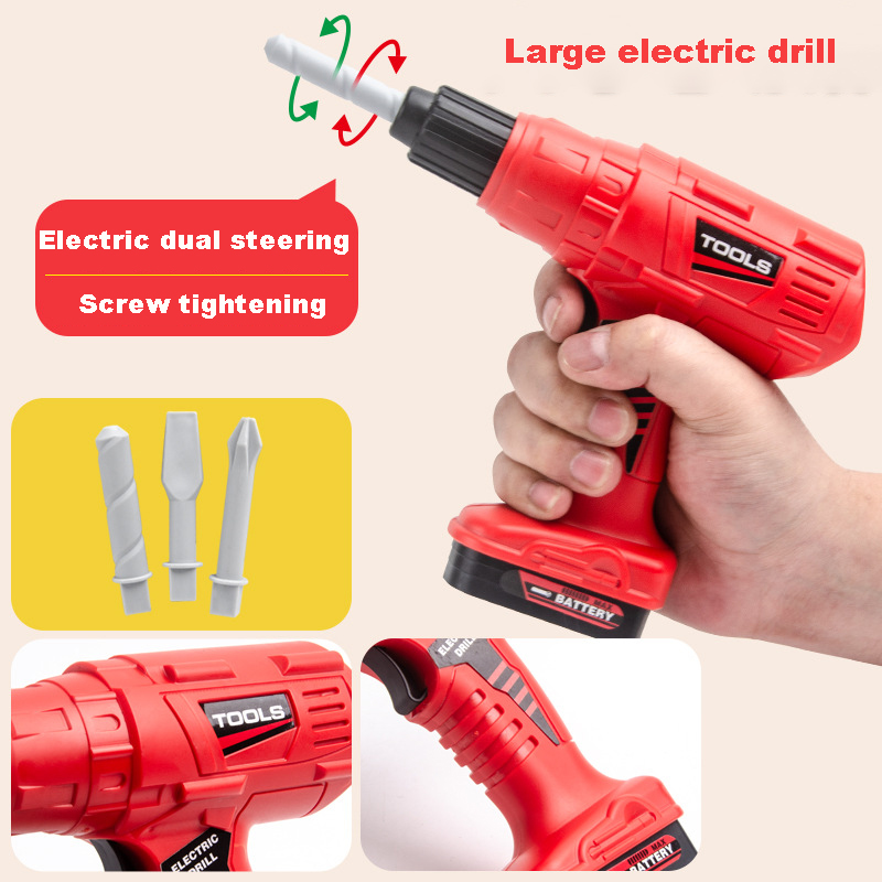 Kids Toy Toolbox Kits Engineer Simulated Repair Tool Set Game Electric Drill Screwdriver Construction Educational Toys Christmas