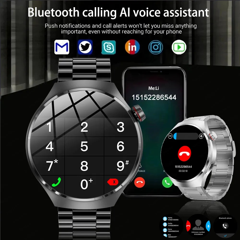 Huawei-コネクテッドウォッチGT4Pro,防水,男性用,心拍数モニター,HDディスプレイ,Bluetooth通話,GPS, NFC,Amoled,4 pro,新品,2024