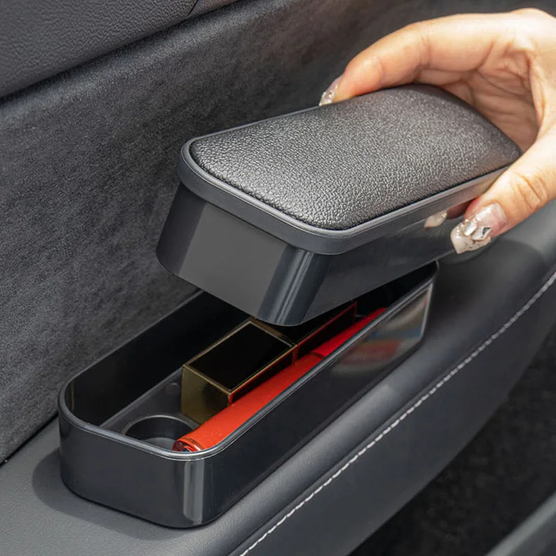 Car Left Right Armrest Door Storage Box Adjustable Height Elbow Rest Box Universal Armrest Armrest Pad Auto Door Organizer Box