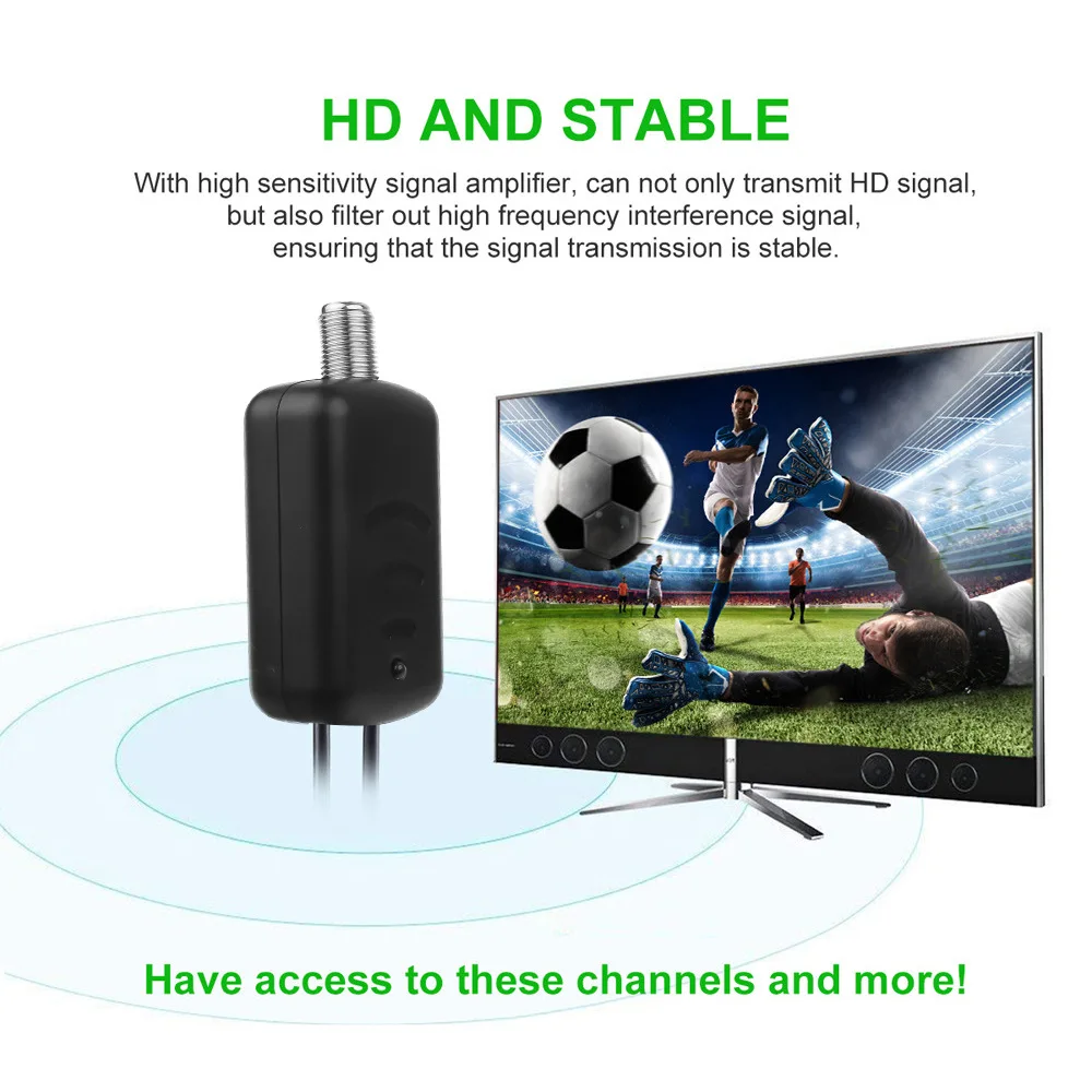 4K High-Definition Digital Tv Antenna Amplifier Signal Booster Low-Noise High-Gain Signal Receiver Tv Antenna Accessories Enhance Signal Stability