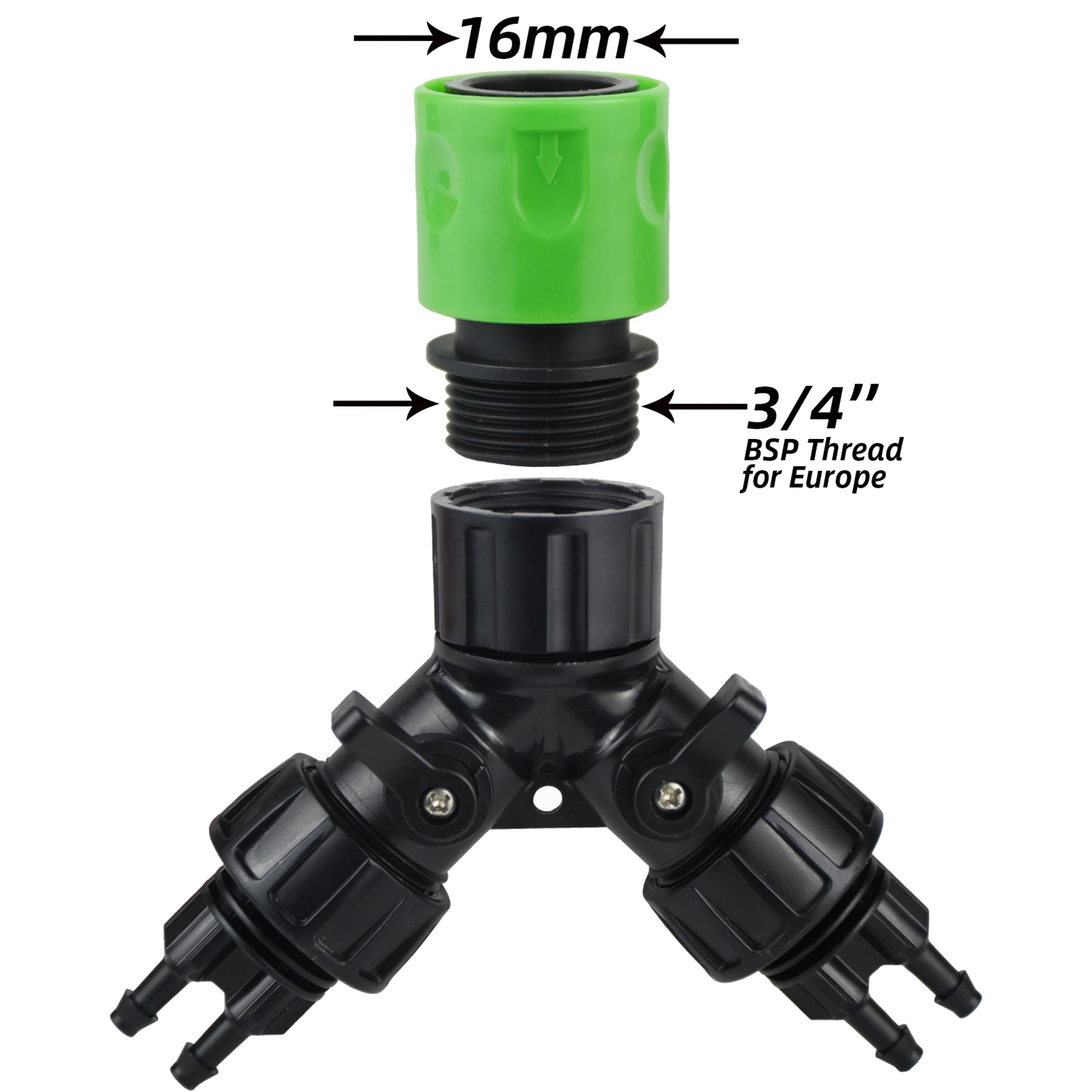 Wasserhahn-Adapter, Tropfbewässerung, 4-Wege-2-Wege-Splitter für Garten, 1/4 Zoll Schlauch, automatisches Bewässerungssystem-Set, Bonsai-Topf, Pflanzengewächshaus