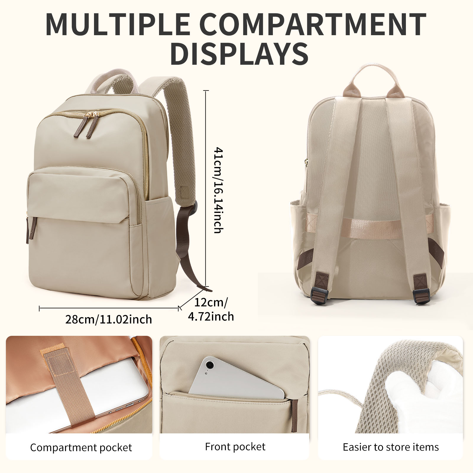 New Simple Large Capacity Backpack Women Travel Business Teacher Backpack Laptop Shoulder Bag Girl School Student Backpack Purse