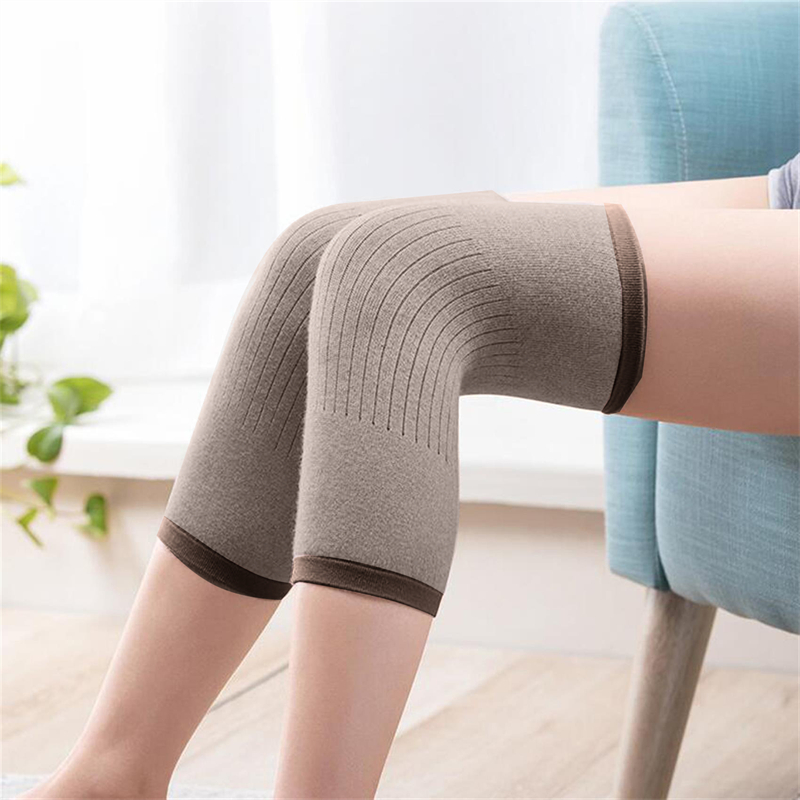 Calentador de rodilla de Cachemira para hombre y mujer, rodilleras térmicas cálidas de lana para invierno, soporte para ciclismo, esquí, correr, manga de compresión de rodilla