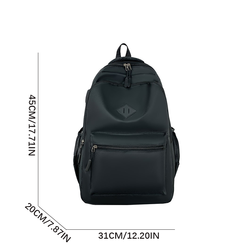 Solid Color Simple Fashion Backpack Men's New Male and Female Leisure Middle School Backpack Tide