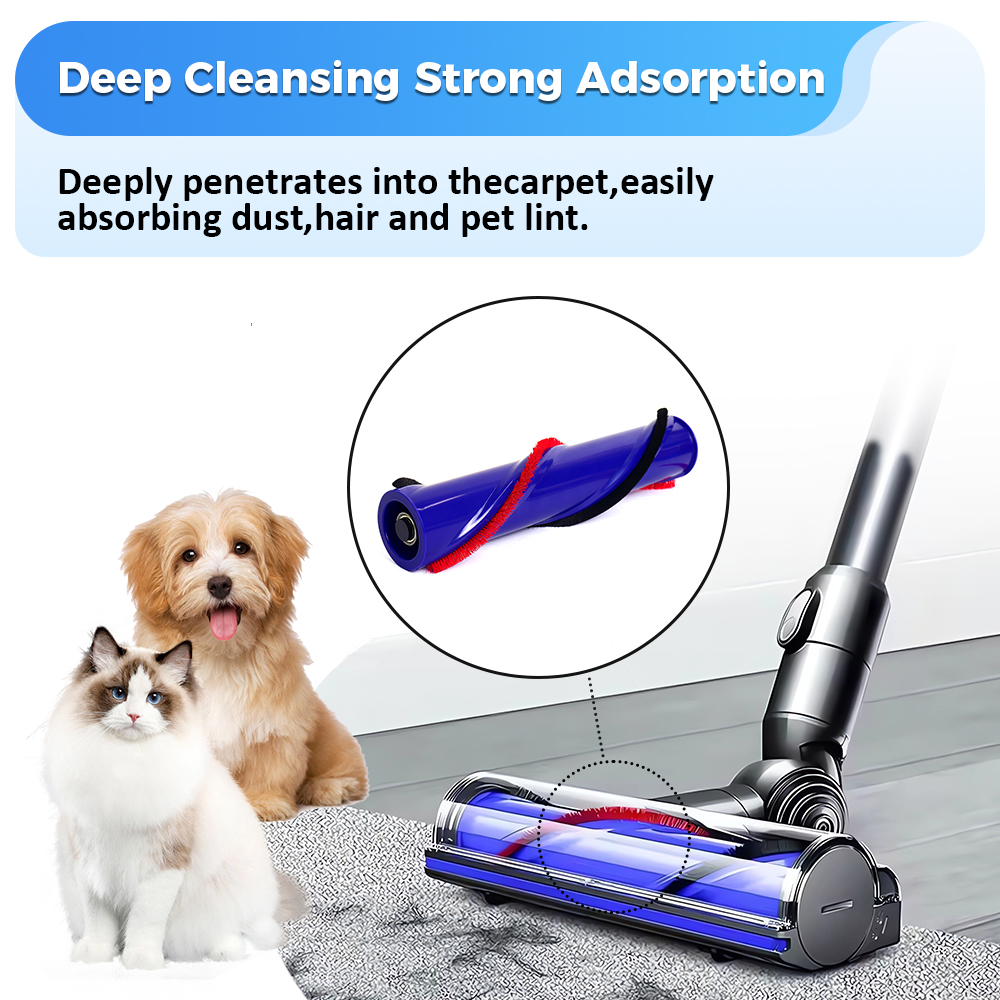 Soft Roller Brush Replacement Accessories Compatible For Dyson V6 V8 V10 V11 Vacuum Cleaner Spare Part Carpet Brushroll Bar