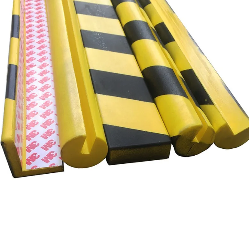KOOJN PU Foam nero giallo avvertimento poliuretano striscia protettiva autoadesiva parcheggio striscia Anti-collisione angolo domestico