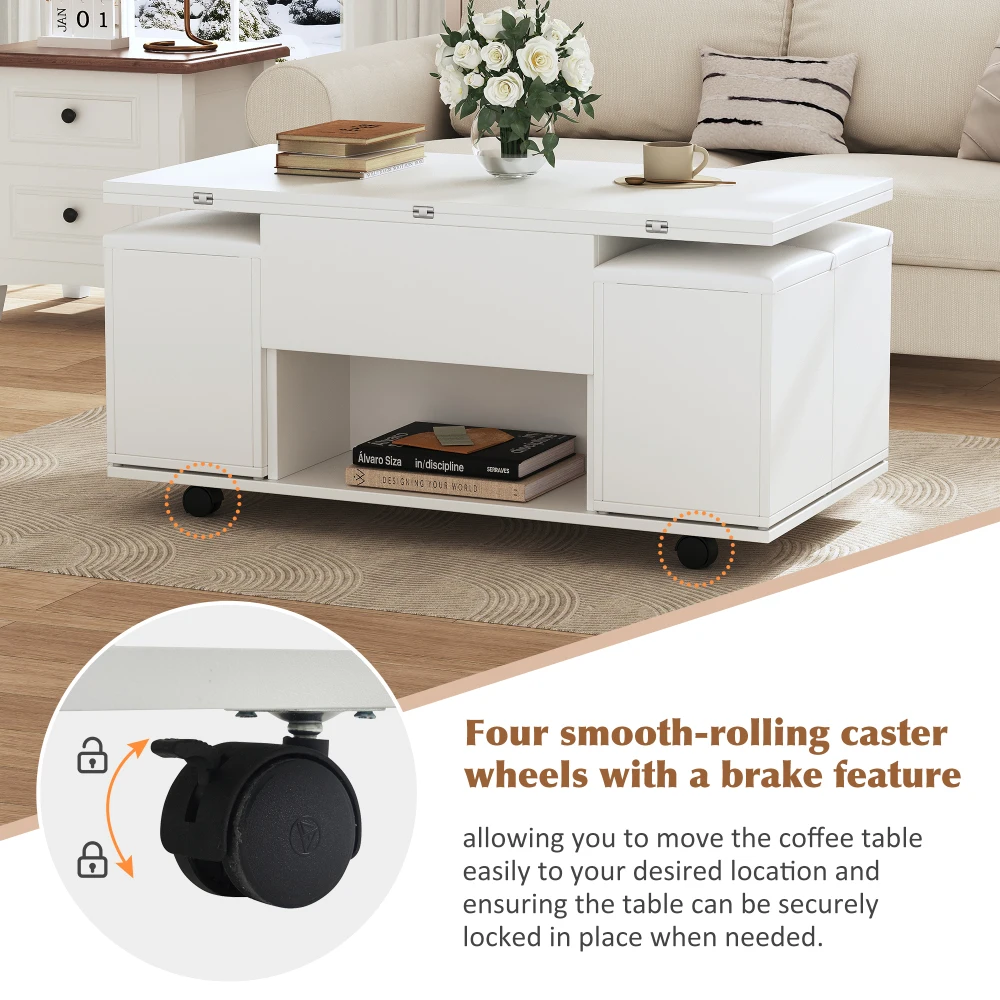 Couchtisch Multifunctional Coffee Table with Heben and Absenken-Der Desktop can 2-Tisch öffnen, multifunctional table