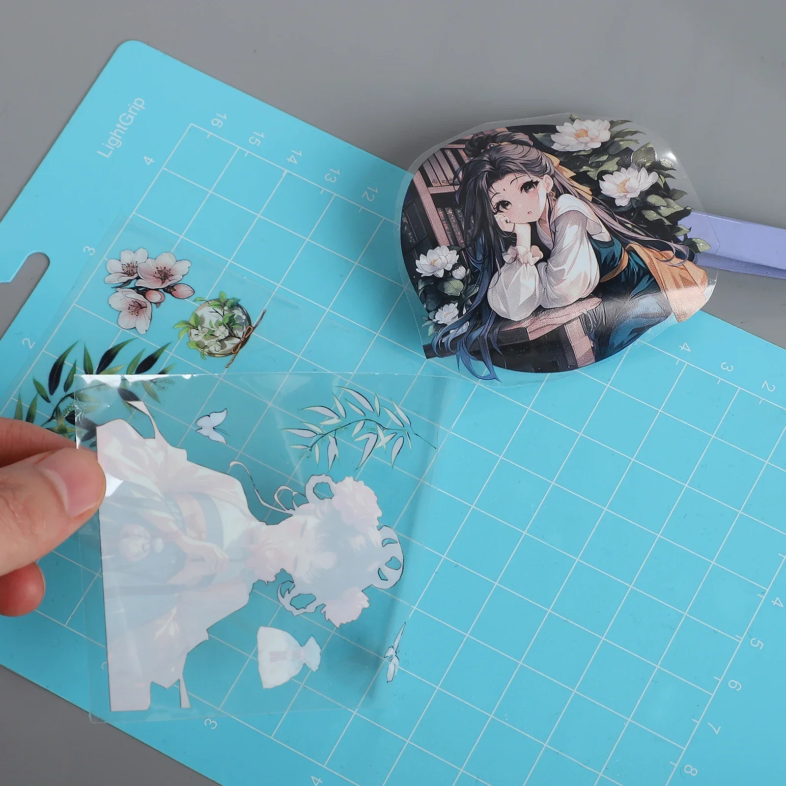 1 Pc or 4Pcs/set Multifunctional PVC Sticker Ease Peel Assist Tool Mat Creative DIY Journal Material Student Supplies Stationery