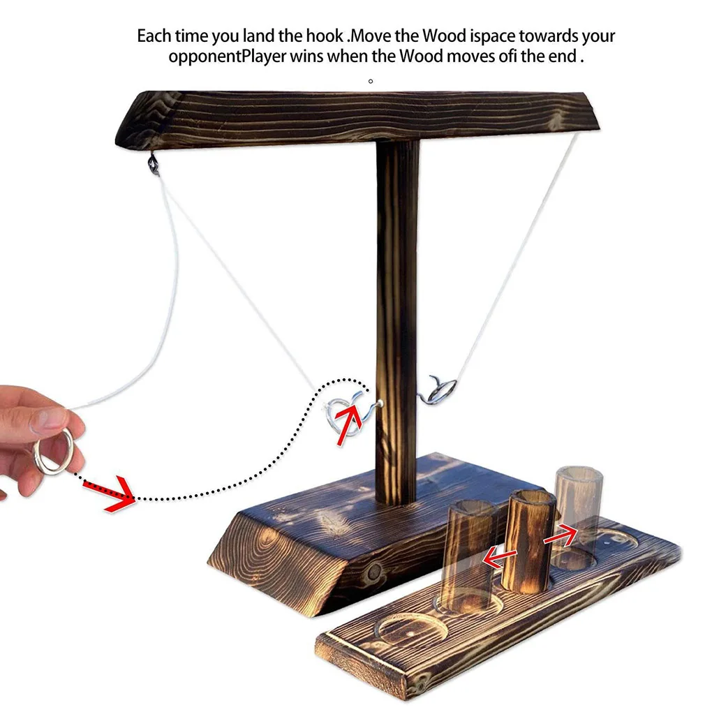 Montessori ของเล่นแหวน Toss ดื่มเกมรัสเซีย Turntable Shot Glass เกมของเล่นแหวน Toss Hooks Fast-paced Interactive เกม