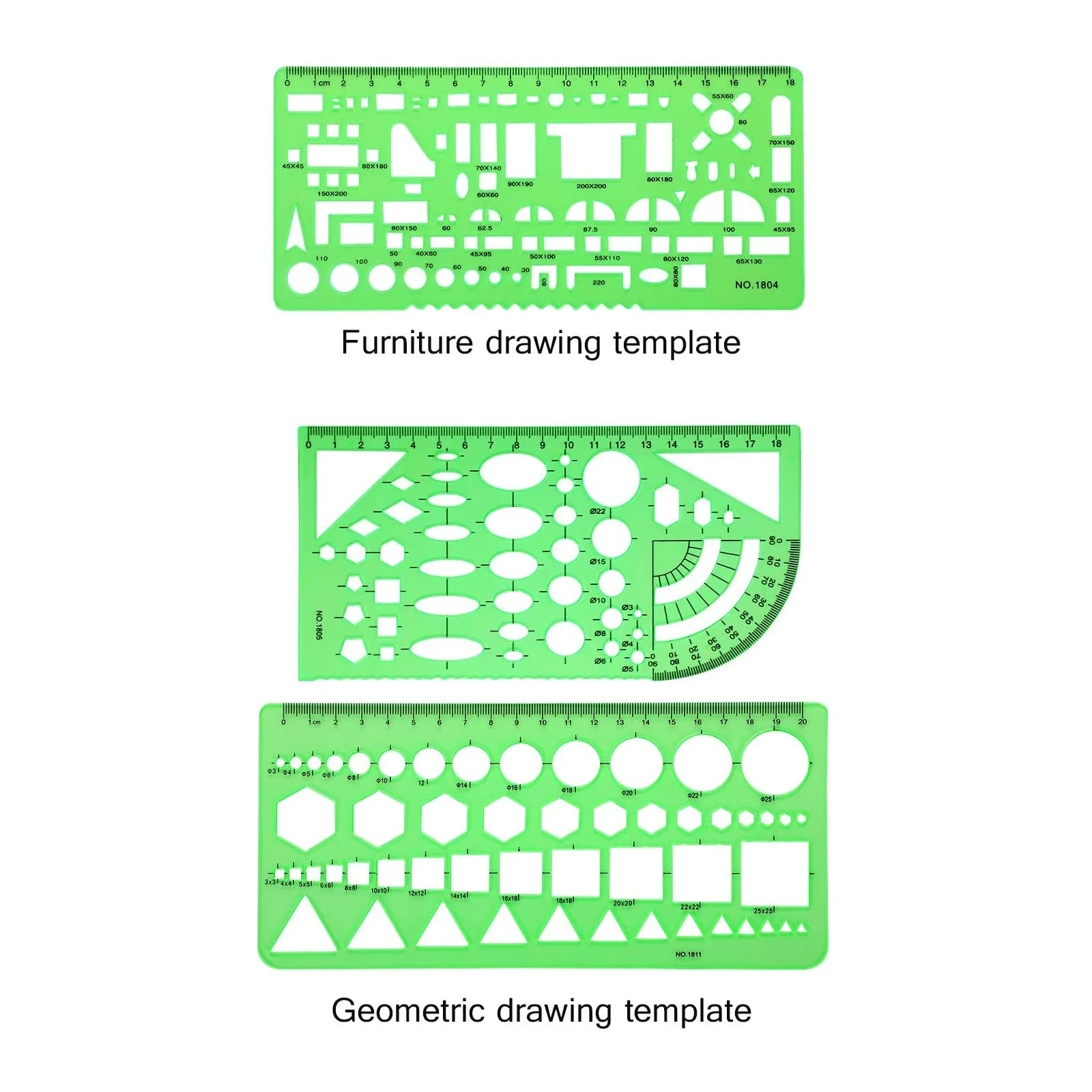 6 Pcs Architect Rulers Multi Purpose Drawing Template Geometric Mold Drawing Tool for Building Formwork Drawings Templates