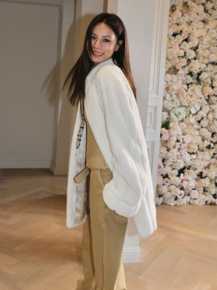 Hdhohr-天然ミンクの毛皮の女性用コート,本物のミンクの毛皮の女性用アウター,高品質,暖かい冬のジャケット,新しい,2022