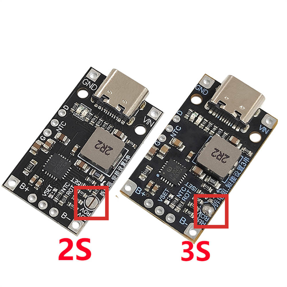 Módulo de refuerzo de carga de batería de litio tipo C USB 2S/3S BMS 15W 8,4 V 12,6 V 1.5A con soporte equilibrado carga rápida con indicador