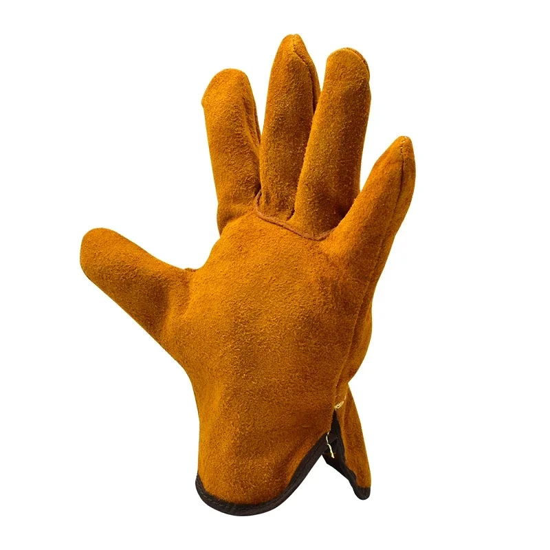 ผู้ชายทํางานถุงมือ Soft Cowhide DRIVER การล่าสัตว์ขับรถฟาร์มสวนเชื่อมความปลอดภัยป้องกันความปลอดภัยช่างถุงมือ