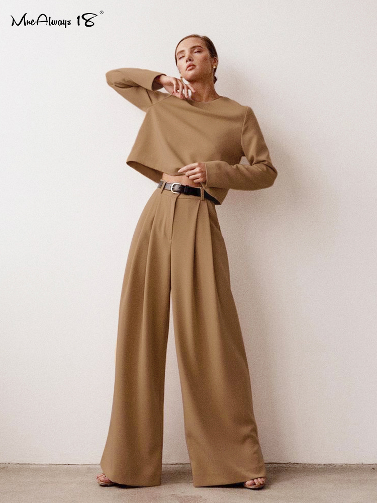 Mnealways18 Klassische Breite Hosen Bodenlangen Plissee Lose Frauen Hosen Frühling Breite Bein Hosen Vintage Weibliche Palazzo Hosen 2024