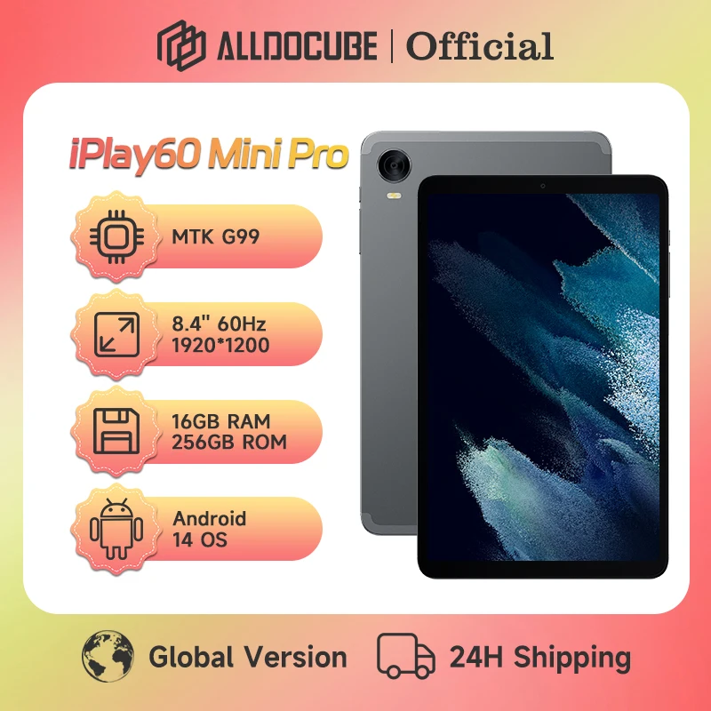 ALLDOCUBE iPlay60 Mini Pro Tablet 8.4 Inch Helio G99 16GB (8GB + 8GB Virtueel) RAM 128/256GB ROM 6050mAh 4G LTE Android 14 Tablet