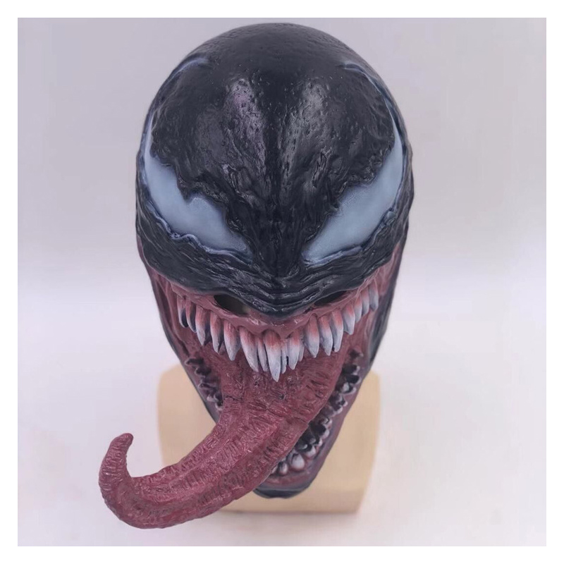 Venom Lange Zunge Maske Superheld Cosplay Prop Horror Latex Helm Venom Handpuppe Halloween Karneval Dress Up Party Supplies