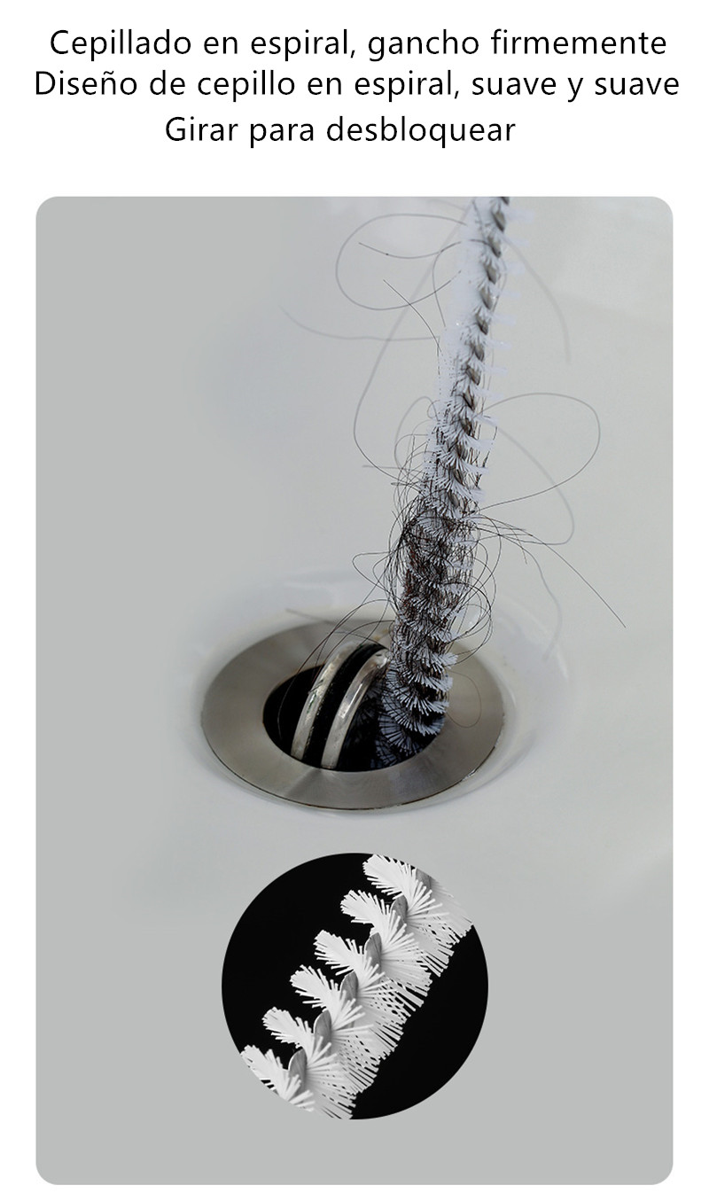 Cepillo de dragado de tuberías, limpieza larga de cocina, baño, alcantarillado, fregadero, limpieza de tuberías de drenaje, limpiador Flexible, herramienta removedora de orificios de tapón de obstrucción
