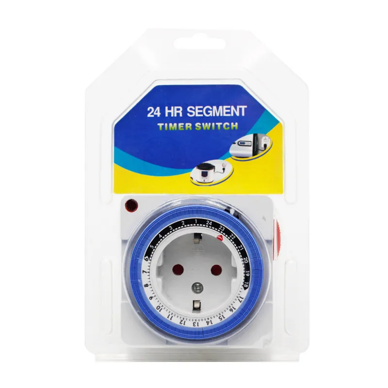 EU 24 Hours Timer Switch Timer Plug in Mechanical Grounded Programmable Smart Countdown loop Switch Socket Indoor Auto Power off