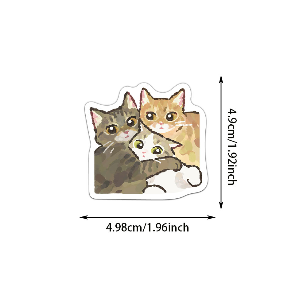 77/154/231 PCS Cartoon Katze Aufkleber Exquisite Tier Konto Materialien Telefon Fällen Laptop Gepäck Wasserdichte Aufkleber