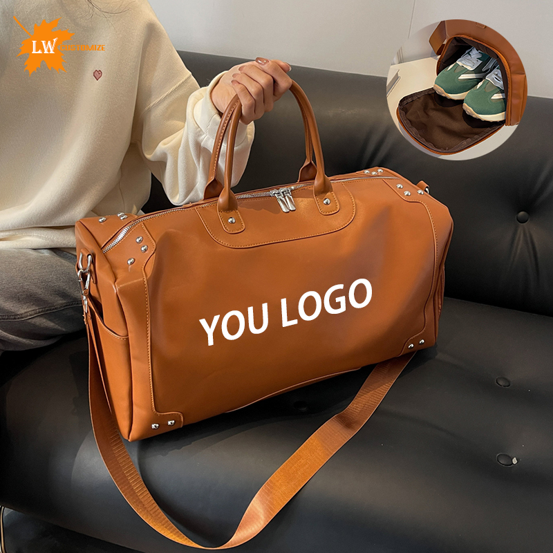 Personalized Customized PU Handbag Waterproof Sports and Fitness Bag With Logo Gym Bag Swimming Bag Printed Name Pattern