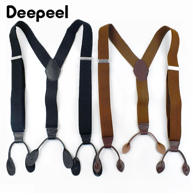 Bretelle da uomo 6 clip Bretelle larghe Denti di mais Sospensorio maschile elastico Pantaloni Bretelle per uomo Abito da lavoro Accessori da uomo