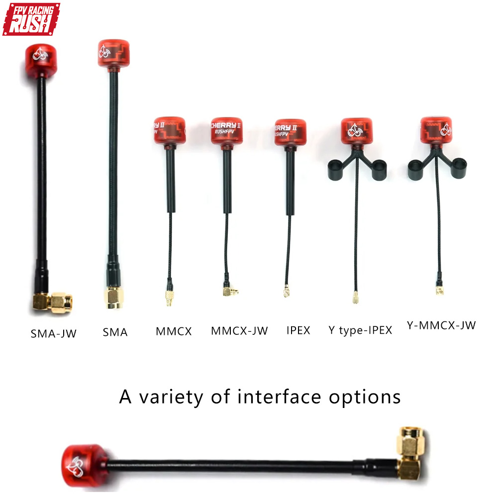 2pcs Rush Cherry II FPV 5.8G LDS Antenna LHCP RHCP SMA MMCX UFL Long Range Racing Antenna for FPV Quadcopter Racing Drone