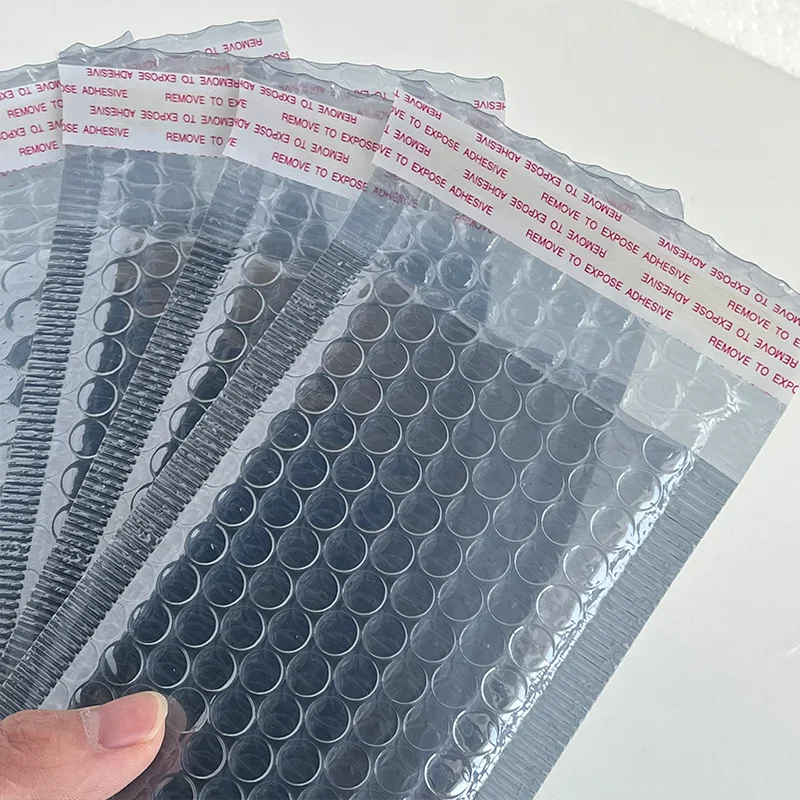 10 stücke graue durchscheinende Blase Tasche wasserdicht stoßfest Stern Karte Visitenkarte Verpackung selbst klebende Umschlag