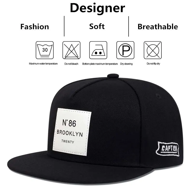 새로운 패션 N86 브루클린 패치 Snapback 모자 남성 여성 조정 가능한 코튼 조수 힙합 야외 스포츠 야구 모자
