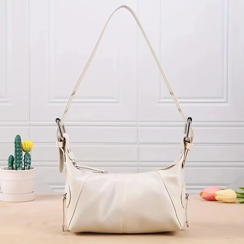 Unterarmtasche Damentasche Cool Drag Style Single Shoulder Unterarm Stick Bag Nischendesign Leder Reißverschluss Single Shoulder Handtasche